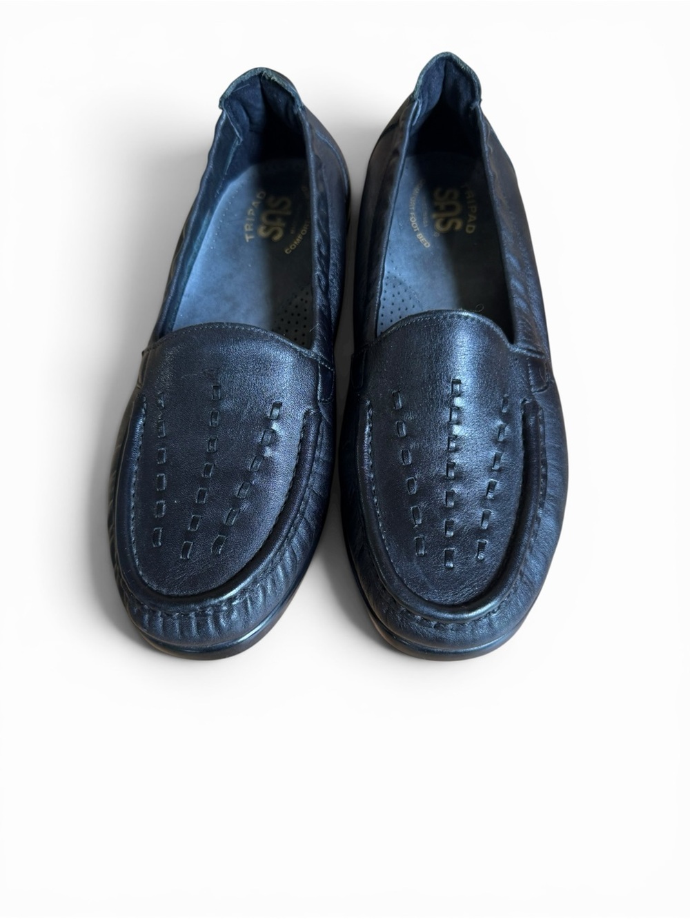 SAS Tripad Comfort Weave Black Slip On Loafers Low Wedge Shoes 7 W